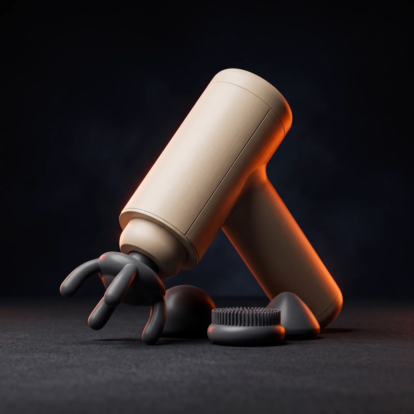 The Knurl massager, three-quarter view